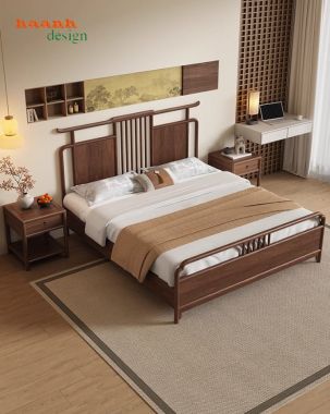 Lý Do Mẫu Giường Gỗ Cao Cấp Gỗ Óc Chó Được Ưa Chuộng-GNC 011