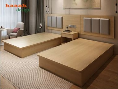 Giường ngủ khách sạn gỗ công nghiệp hiện đại - GNN 013