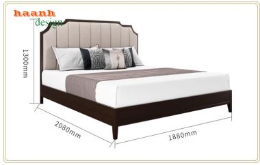 Giường ngủ khách sạn gỗ tự nhiên đẹp hiện đại và sang trọng GNK 003