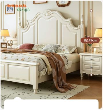 Giường ngủ khách sạn cao cấp gỗ sồi tự nhiên chuẩn 5 sao-GNK 009