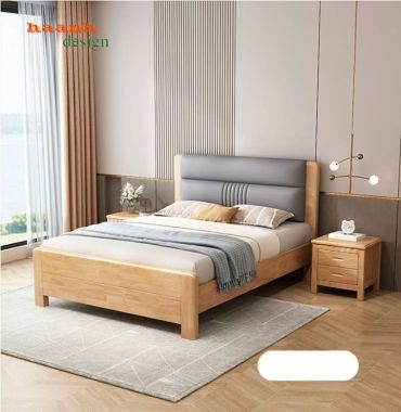 Giường ngủ khách sạn gỗ tự nhiên hiện đại - GNK 012
