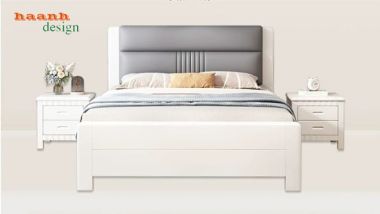 Giường ngủ khách sạn gỗ tự nhiên hiện đại - GNK 012