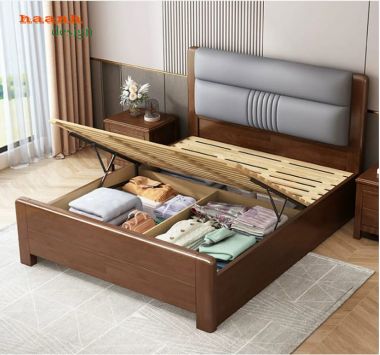 Giường ngủ khách sạn gỗ tự nhiên hiện đại - GNK 012