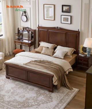 Bộ giường ngủ tân cổ điển cao cấp – Thiết kế Châu Âu-GGC 016