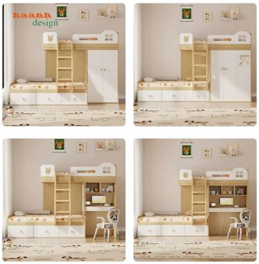 Giường tầng trẻ em đa năng tích hợp tủ và bàn học - GCT 009