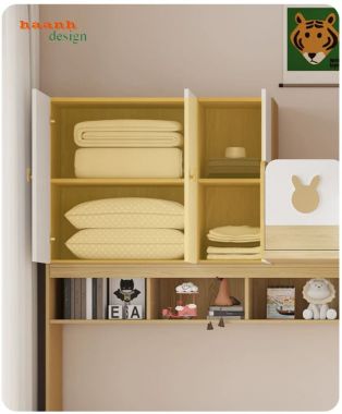 Giường tầng trẻ em đa năng tích hợp tủ và bàn học - GCT 009