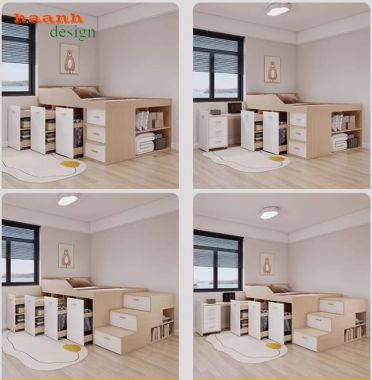 Giường gỗ trẻ em 2 tầng hiện đại – Xu hướng nội thất 2026-GCT 008