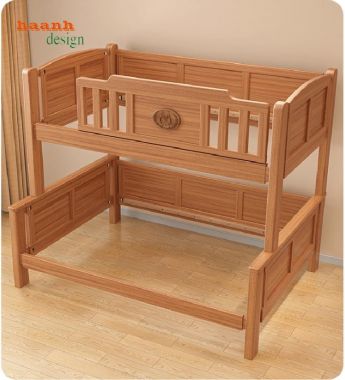 Mẫu giường ngủ trẻ em bằng gỗ hai tầng đẹp và tiện dụng-GTE 015