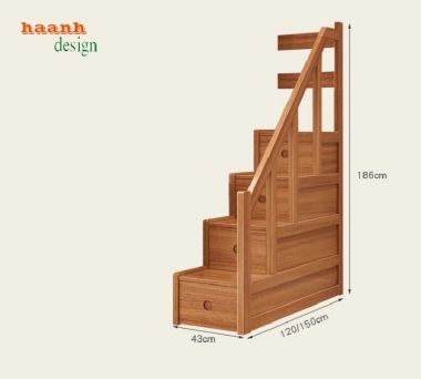 Mẫu giường ngủ trẻ em bằng gỗ hai tầng đẹp và tiện dụng-GTE 015