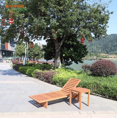 Giường tắm nắng cho hồ bơi bằng gỗ Teak tự nhiên-GTT 018