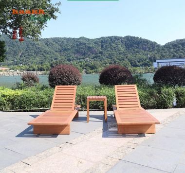 Giường tắm nắng cho hồ bơi bằng gỗ Teak tự nhiên-GTT 018