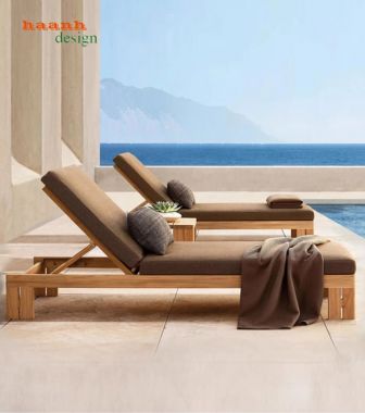 Khám phá giường tắm nắng bãi biển hiện đại từ gỗ Teak cao cấp-GTT 017