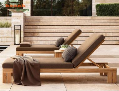 Khám phá giường tắm nắng bãi biển hiện đại từ gỗ Teak cao cấp-GTT 017