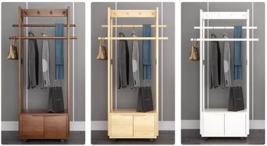 Giá gỗ treo quần áo thiết kế hiện đại xu hướng mới-KGT 004