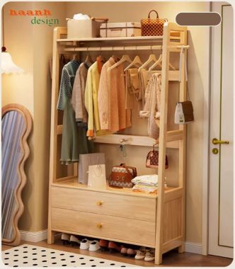 Giá treo quần áo bằng gỗ – Giải pháp lưu trữ sang trọng-KGT 004