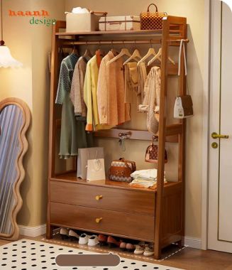 Giá treo quần áo bằng gỗ – Giải pháp lưu trữ sang trọng-KGT 004