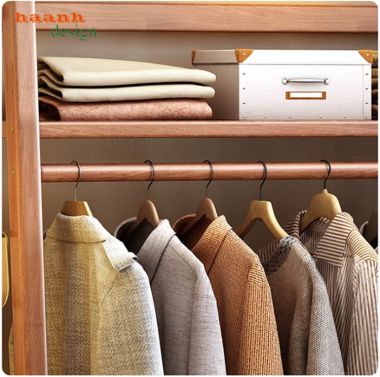 Kệ gỗ treo quần áo đa năng nhiều tùy chọn bố trí - KGT 005