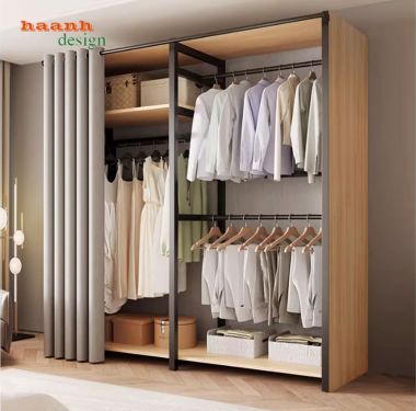 Kệ khung sắt treo quần áo hiện đại đẹp cho mọi không gian-KST 011