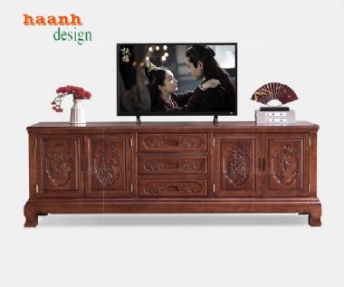 Vì Sao Kệ Tivi Gỗ Tự Nhiên Giả Cổ Luôn Là Sự Lựa Chọn Hàng Đầu-KTV 007