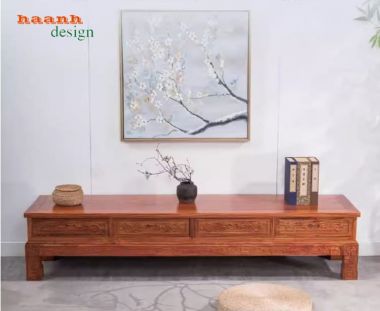 Kệ tivi gỗ giả cổ cao cấp phong cách trung hoa chạm khắc-KTV 015