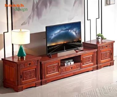 Kệ tivi gỗ hương đá cao cấp cho phòng khách sang trọng-KTV 011