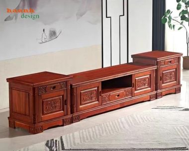 Kệ tivi gỗ hương đá cao cấp cho phòng khách sang trọng-KTV 011