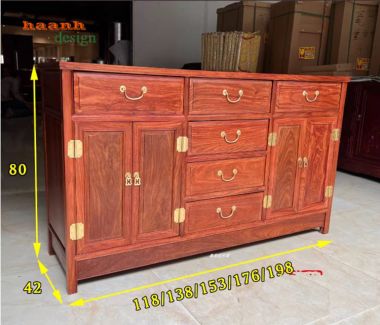 Kệ tivi gỗ hương tự nhiên giả cổ phong cách Trung Quốc-KTV 014