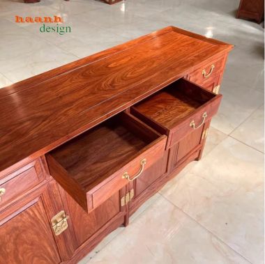 Kệ tivi gỗ hương tự nhiên giả cổ phong cách Trung Quốc-KTV 014