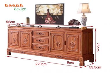 Top mẫu kệ tivi gỗ đẹp bằng gỗ hương tự nhiên cao cấp-KTV 016