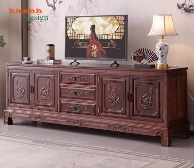 Top mẫu kệ tivi gỗ đẹp bằng gỗ hương tự nhiên cao cấp-KTV 016