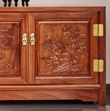 Top mẫu kệ tivi gỗ đẹp bằng gỗ gõ đỏ cao cấp-KTV 013