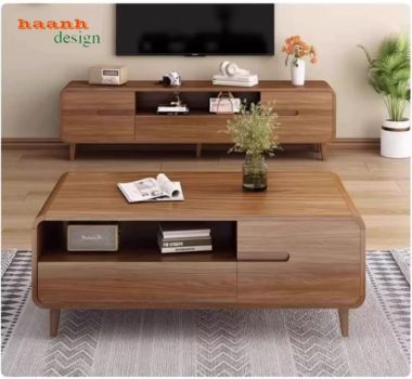 Kệ Tivi Gỗ Veneer Óc Chó Cao Cấp Cho Gia Đình-KCH 010