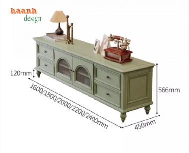 Làm mới phòng khách bằng kệ ti vi gỗ tân cổ điển-KTD 006