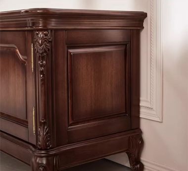 Mẫu kệ tivi gỗ đẹp gỗ gụ tự nhiên cao cấp kiểu dáng Mỹ-KTD 009