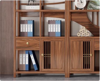 Tủ kệ gỗ trang trí – Điểm nhấn cho không gian phòng khách-KTT 018