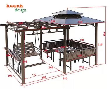 Nhà chòi kẽm ngoài trời Sự lựa chọn cho không gian sân vườn-NCS 008