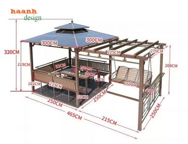 Nhà chòi kẽm ngoài trời Sự lựa chọn cho không gian sân vườn-NCS 008