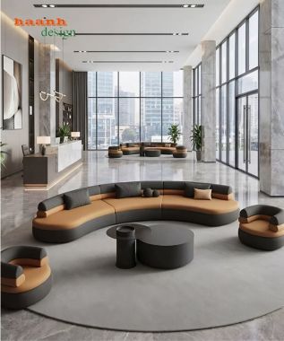Sofa khách sạn dáng cong hiện đại cho sảnh - SFK 011