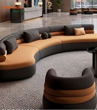 Sofa khách sạn dáng cong hiện đại cho sảnh - SFK 011
