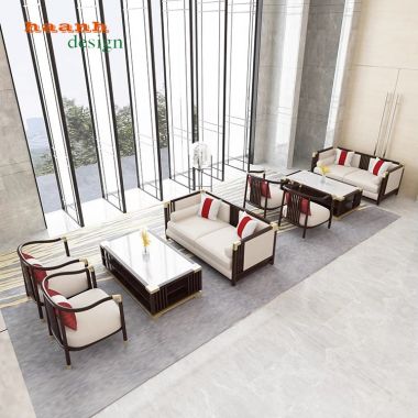 Sofa khách sạn gỗ kết hợp mút chất lượng cao sang trọng. SFK 004