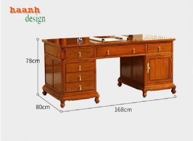 Những mẫu bàn làm việc gỗ giả cổ hot nhất hiện nay-BLG 009