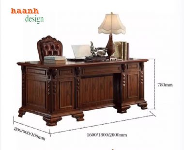 Chọn bàn làm việc gỗ tân cổ điển cho phòng làm việc sang trọng-PLT 002