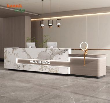 Mẫu quầy lễ tân đẹp hiện đại – Thiết kế chuẩn 5 sao-QLK 018