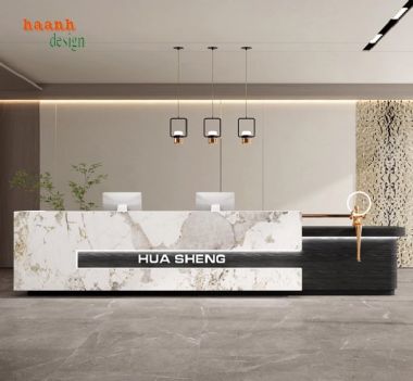 Mẫu quầy lễ tân đẹp hiện đại – Thiết kế chuẩn 5 sao-QLK 018