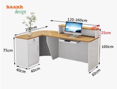 Sang trọng với quầy lễ tân khách sạn gỗ công nghiệp-QLK 010