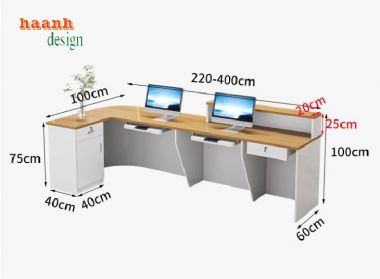 Sang trọng với quầy lễ tân khách sạn gỗ công nghiệp-QLK 010