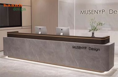 Top mẫu bàn lễ tân văn phòng đẹp, sang trọng xu hướng 2025-QLT 017