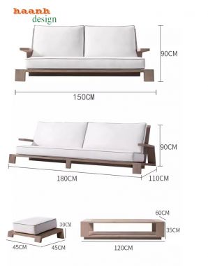 Sofa gỗ ngoài trời sản ngoài chất lượng và bền lâu-SNT 009