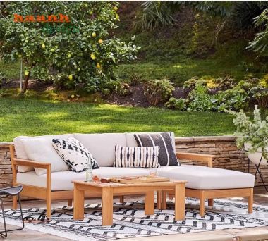 Sofa ngoài trời gỗ Teak tự nhiên cho không gian đẹp. SNT 005