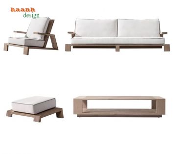 Sofa gỗ ngoài trời sản ngoài chất lượng và bền lâu-SNT 009